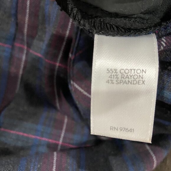 J. Jill Bi-Stretch Premium Plaid Pull Up/On Pants Size 6 - Picture 8 of 9